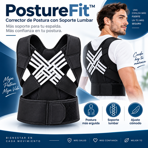 PostureFit™ – Corrector de Postura con Soporte Lumbar
