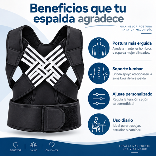 PostureFit™ – Corrector de Postura con Soporte Lumbar