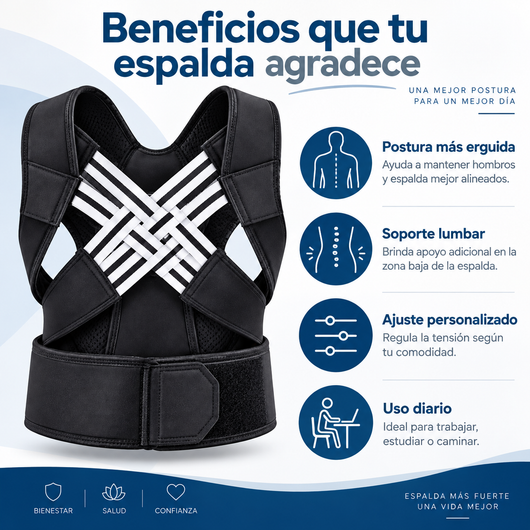 PostureFit™ – Corrector de Postura con Soporte Lumbar
