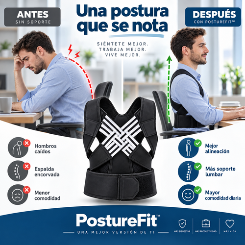 PostureFit™ – Corrector de Postura con Soporte Lumbar
