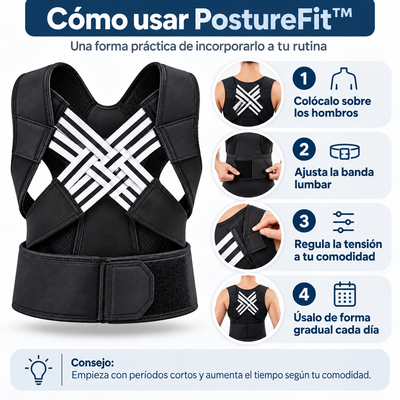 PostureFit™ – Corrector de Postura con Soporte Lumbar