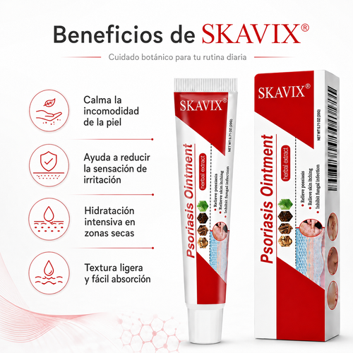 SKAVIX® - Ungüento Botánico para el alivio de la piel seca, con picazón y descamación.