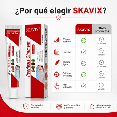 SKAVIX® - Ungüento Botánico para el alivio de la piel seca, con picazón y descamación.