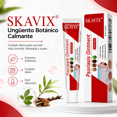 SKAVIX® - Ungüento Botánico para el alivio de la piel seca, con picazón y descamación.